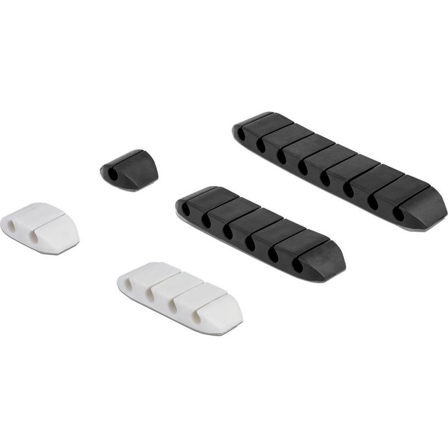 DeLock  Portacavi trapezoidale autoadesivo combo set 10 pezzi nero / bianco 