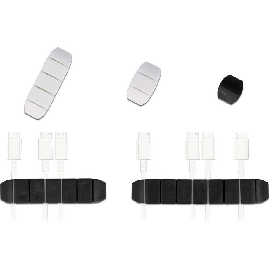 DeLock  Portacavi trapezoidale autoadesivo combo set 10 pezzi nero / bianco 