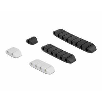 Portacavi trapezoidale autoadesivo combo set 10 pezzi nero / bianco