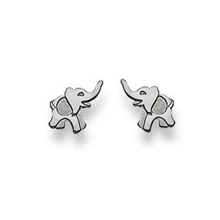 MUAU Schmuck  Clous d'oreilles éléphant or blanc 750, 7mm 