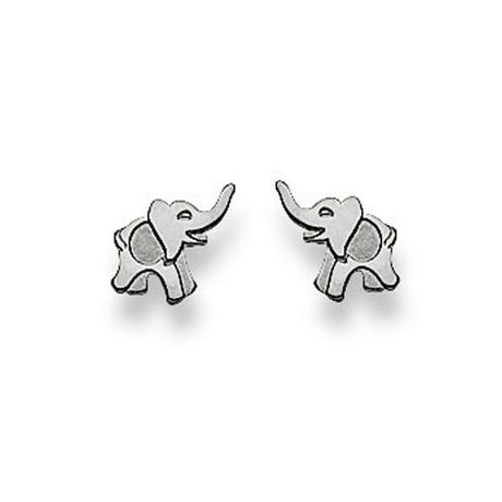 MUAU Schmuck  Ohrstecker Elefant Weissgold 750, 7mm 