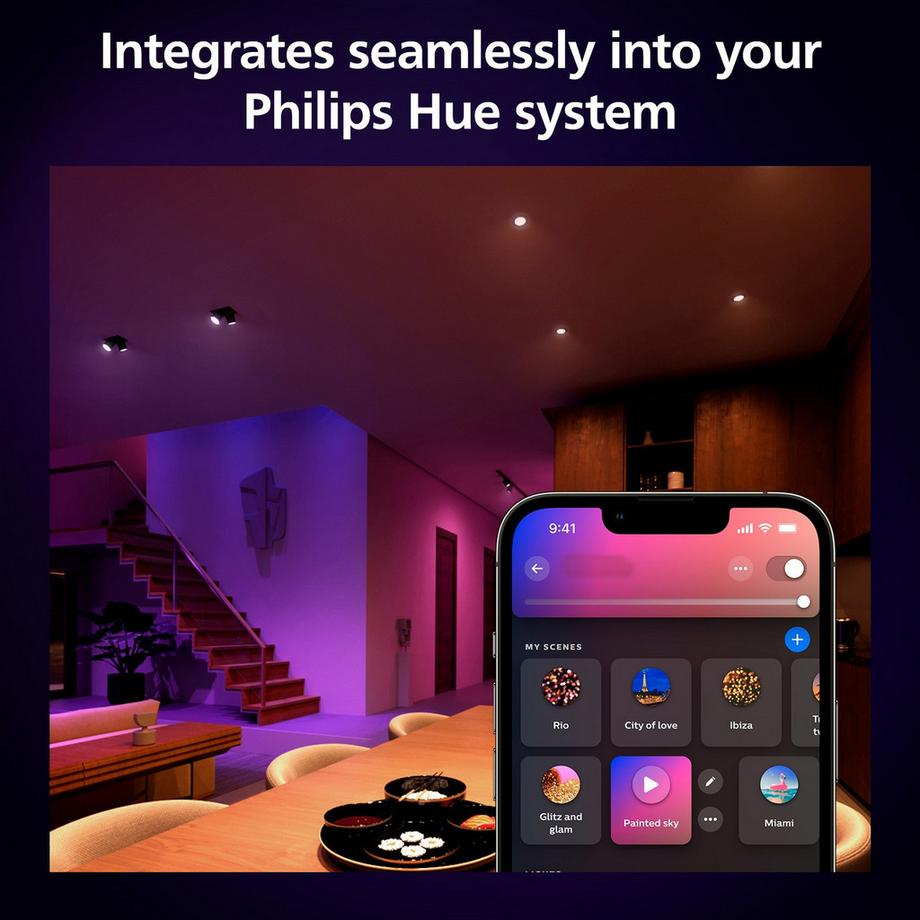 Philips Hue White and Colour Ambiance GU10 400lm confezione da 2  
