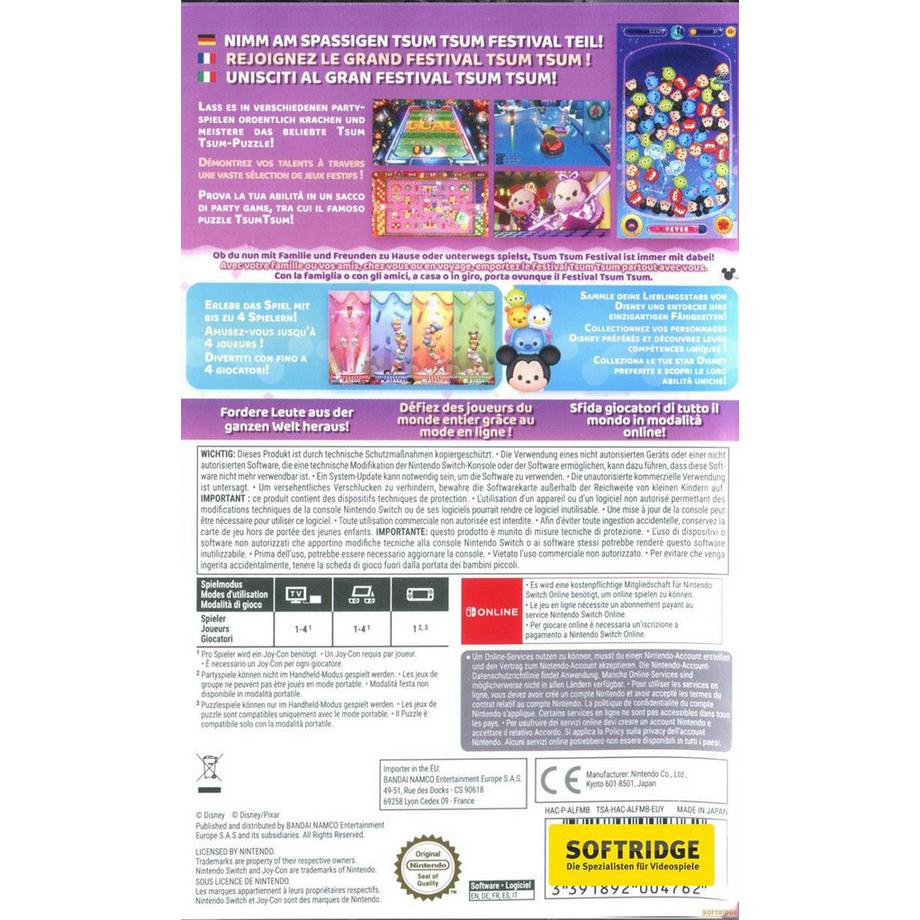 NAMCO BANDAI  Disney Tsum Tsum Festival 
