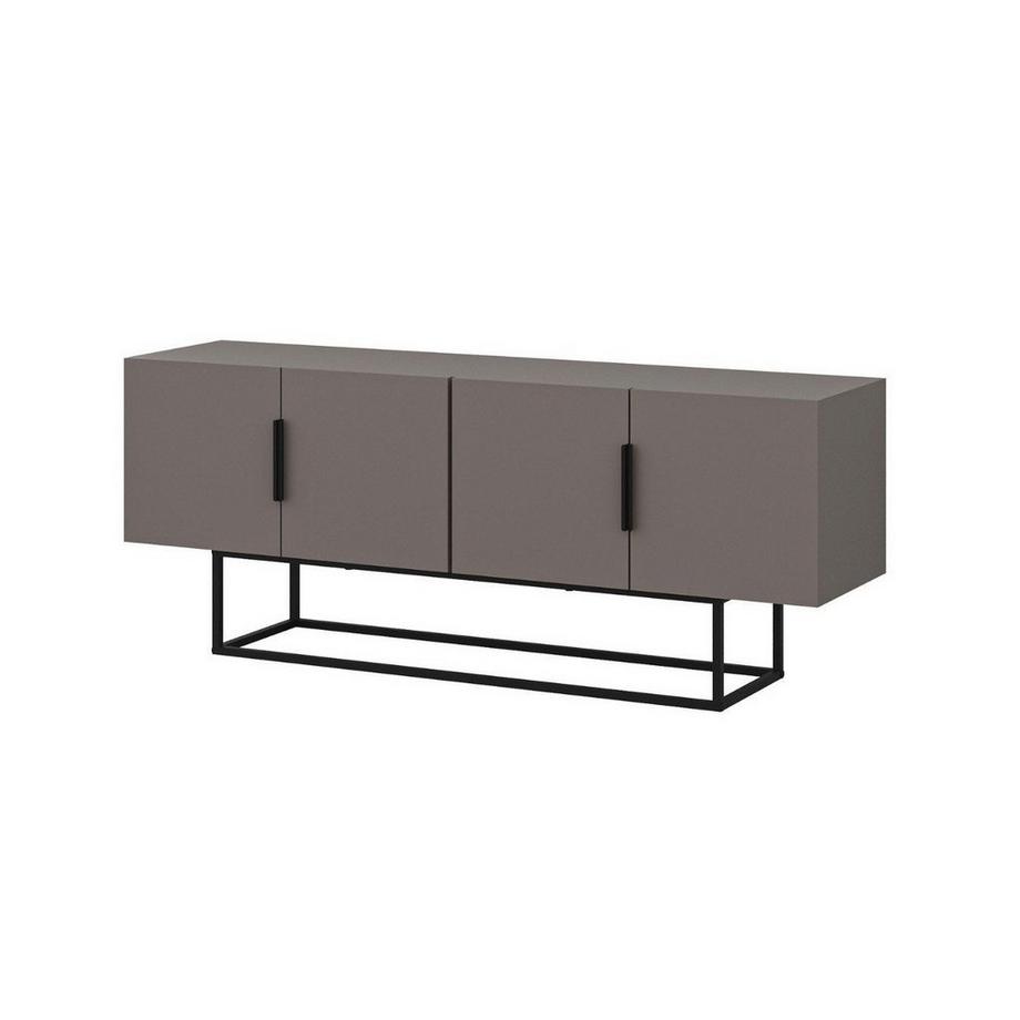 Calicosy TV-Schrank mit 4 Türen und Metallbeinen L140 cm - Titan  