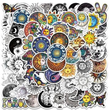 Aufkleber - Sonne und Mond - 50 Stk
