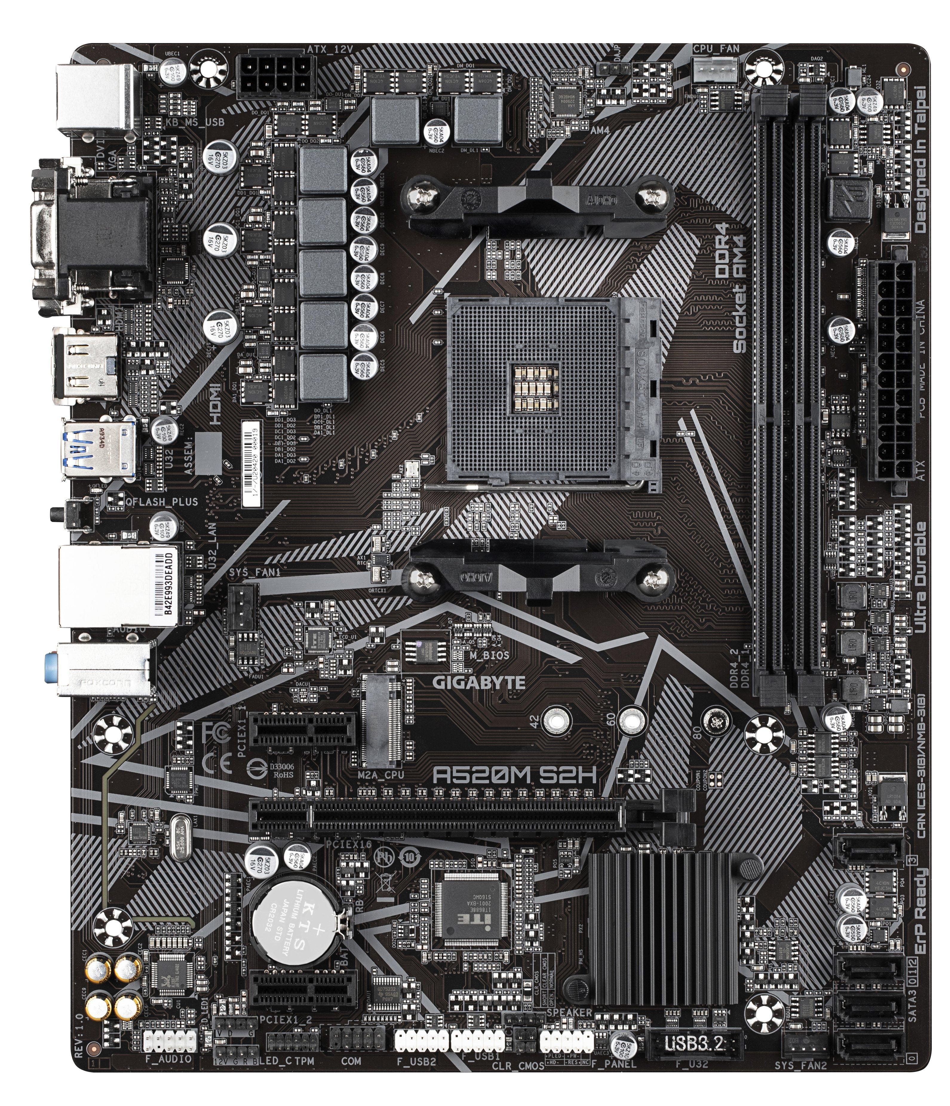 Gigabyte  A520M S2H scheda madre AMD A520 Socket AM4 micro ATX 