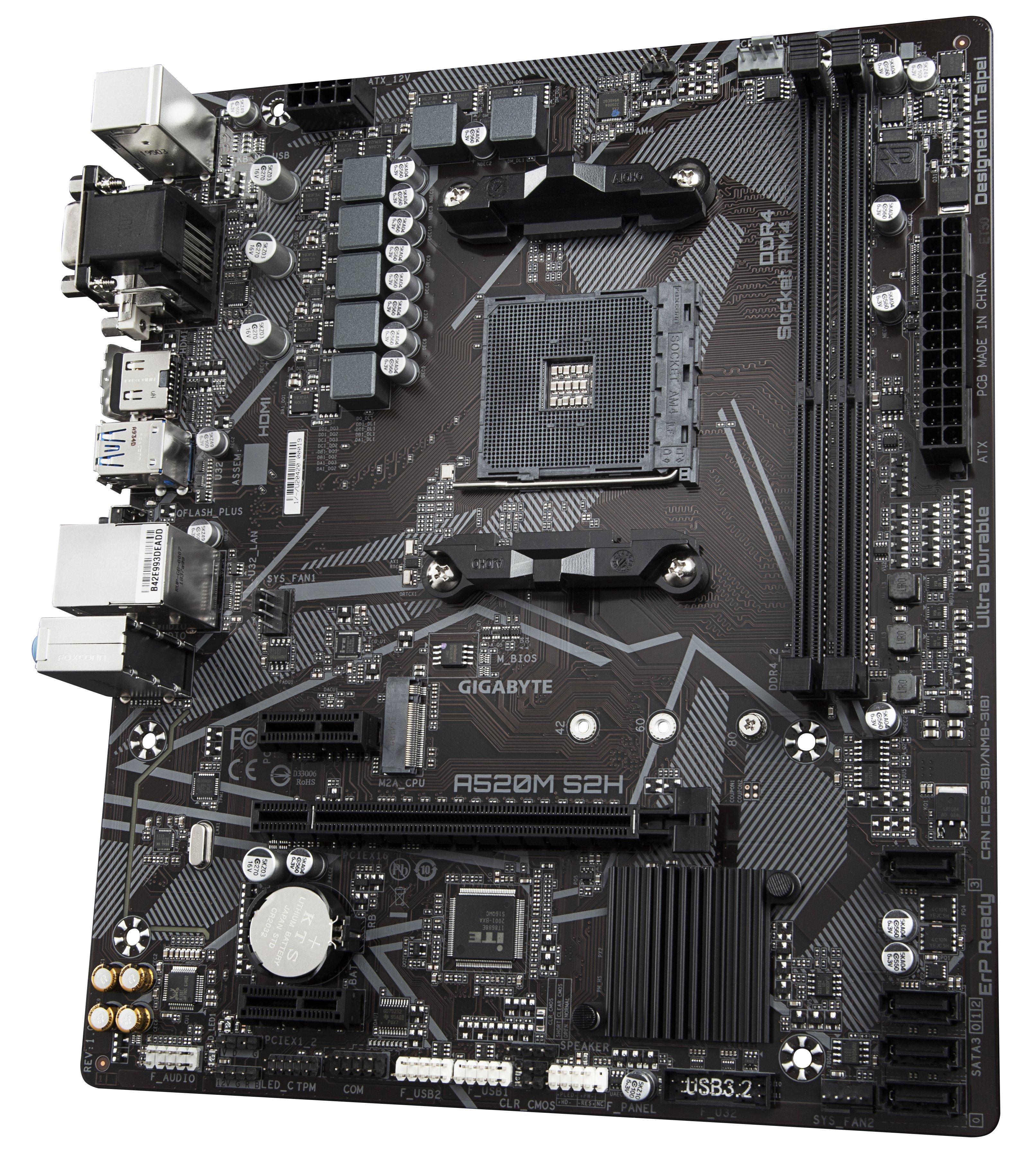 Gigabyte  A520M S2H scheda madre AMD A520 Socket AM4 micro ATX 