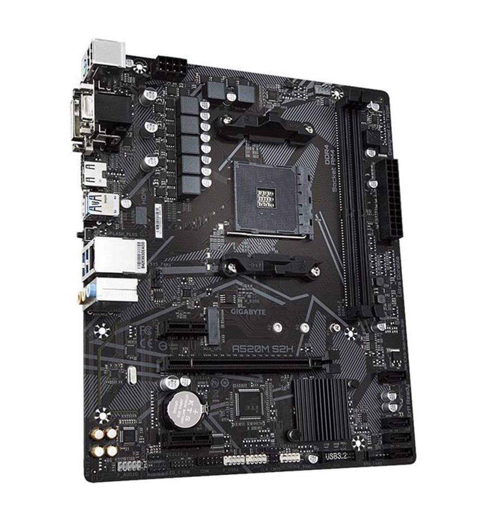 Gigabyte  A520M S2H, AMD A520 Mainboard - Sockel AM4 (AM4, AMD A520, mATX) 