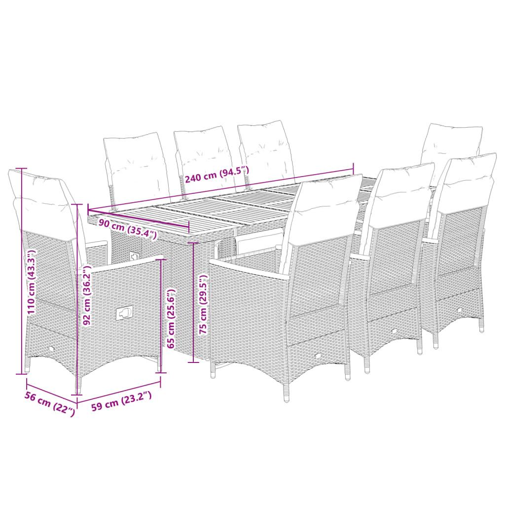 VidaXL Bistro set poly-rattan  