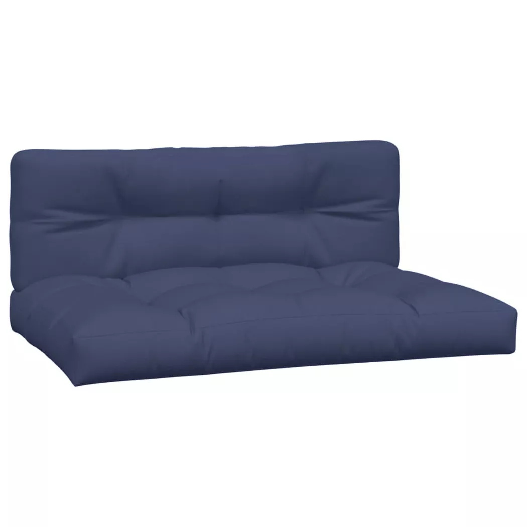 Coussins de palette lot de 2 bleu marine tissu Vidaxl