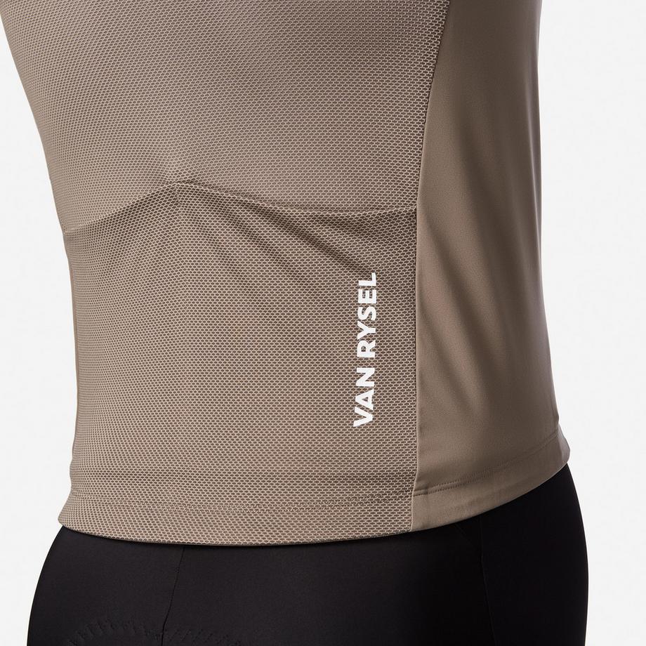 VAN RYSEL  Gilet coupe-vent de vélo de route homme, RCR marron coriandre 