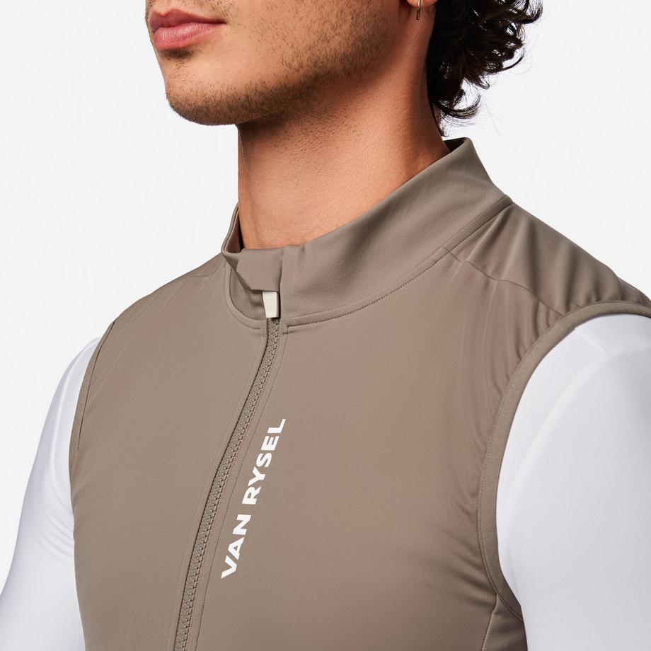 VAN RYSEL  Gilet coupe-vent de vélo de route homme, RCR marron coriandre 