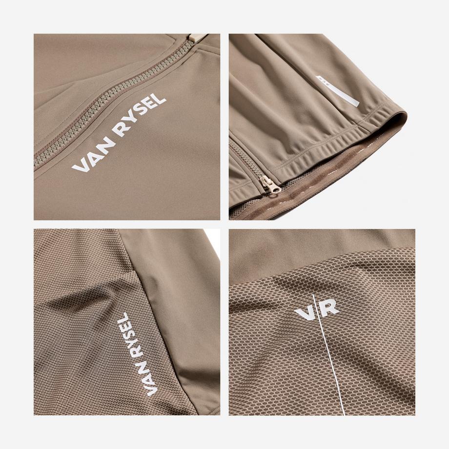 VAN RYSEL  Gilet coupe-vent de vélo de route homme, RCR marron coriandre 
