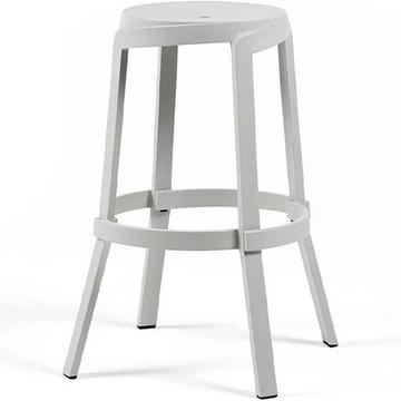 Tabouret de bar de jardin Stack Maxi blanc-gris