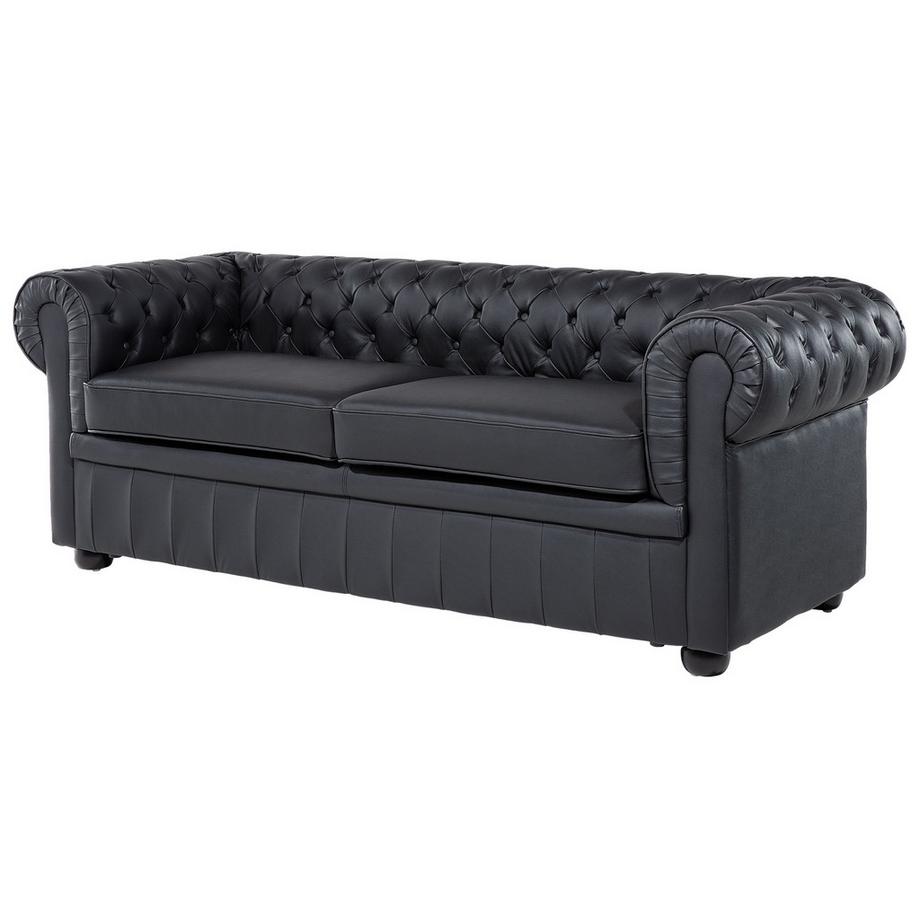 Beliani Wohnzimmer Set aus Echtleder  CHESTERFIELD  