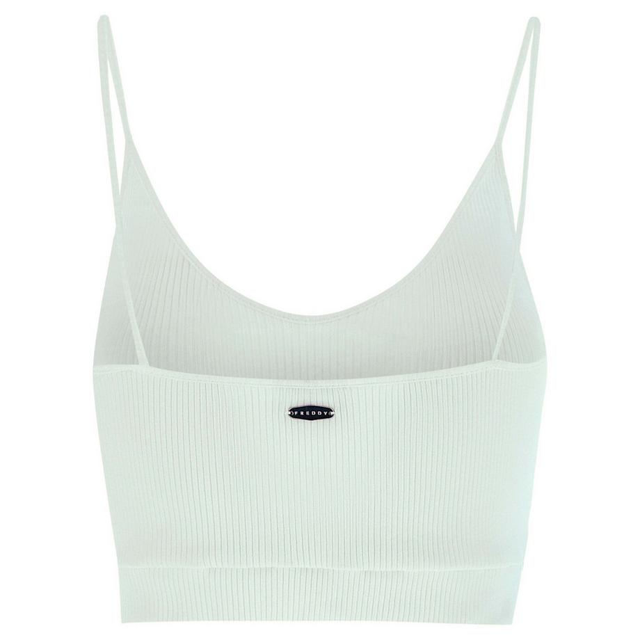 FREDDY Crop Top côtelé en coton bio à fines bretelles  