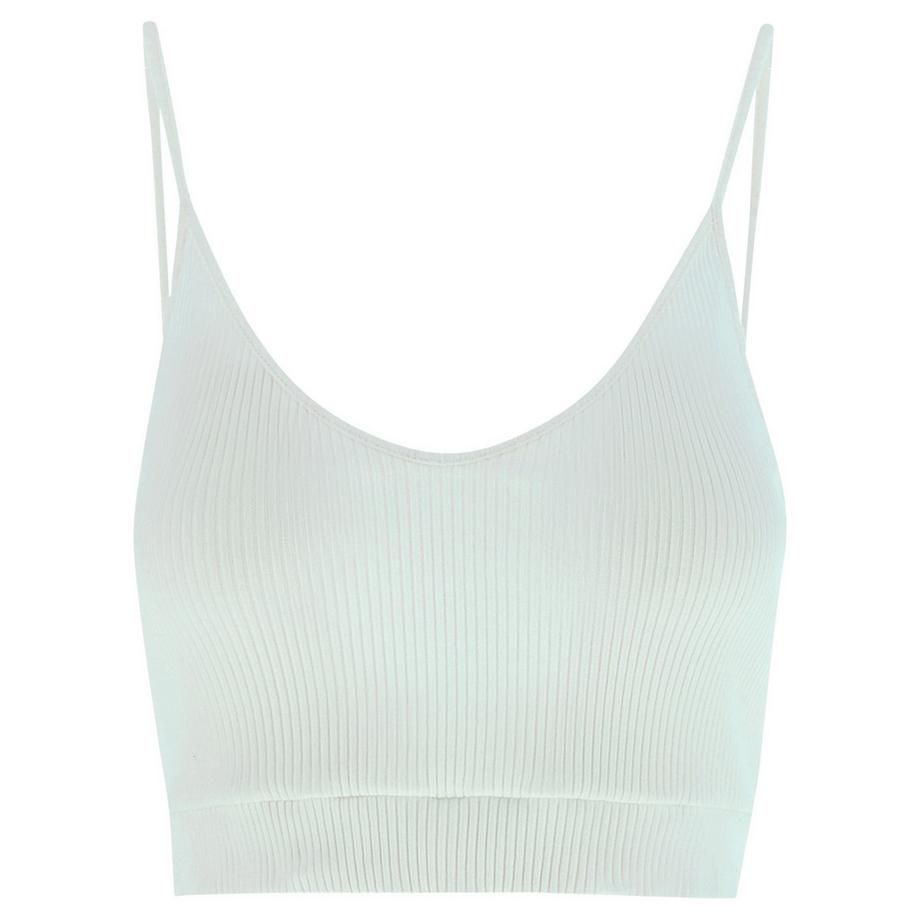 FREDDY Crop Top côtelé en coton bio à fines bretelles  