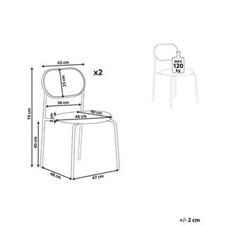 Beliani Lot de 2 chaises en Métal Rétro ADAVER  