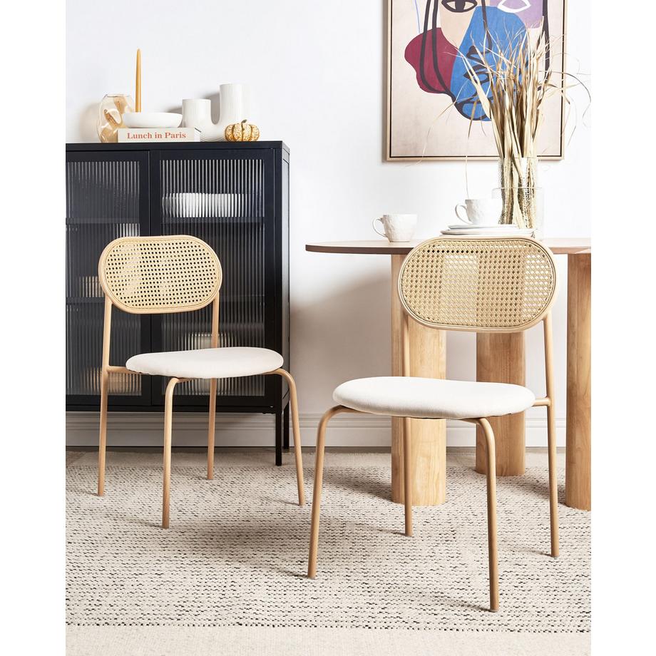 Beliani Lot de 2 chaises de salle à manger en Métal Rétro ADAVER  