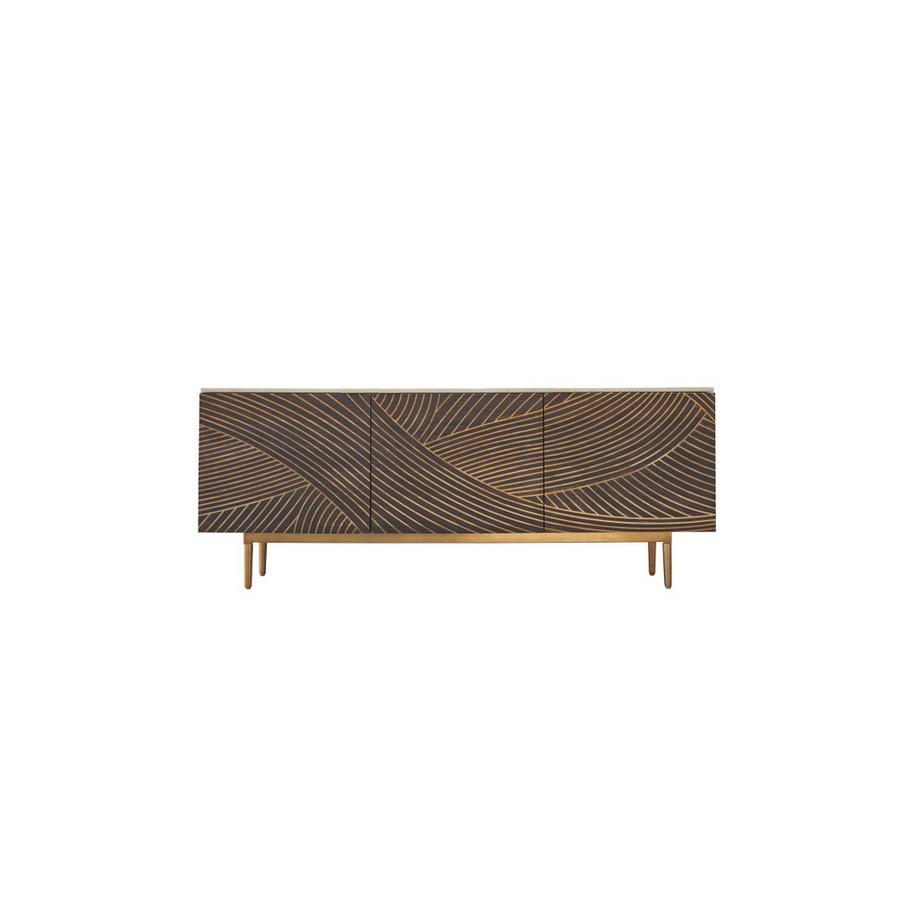 Tikamoon  Buffet aus massivem Mangoholz und Terrazzo 180 cm Bilal 
