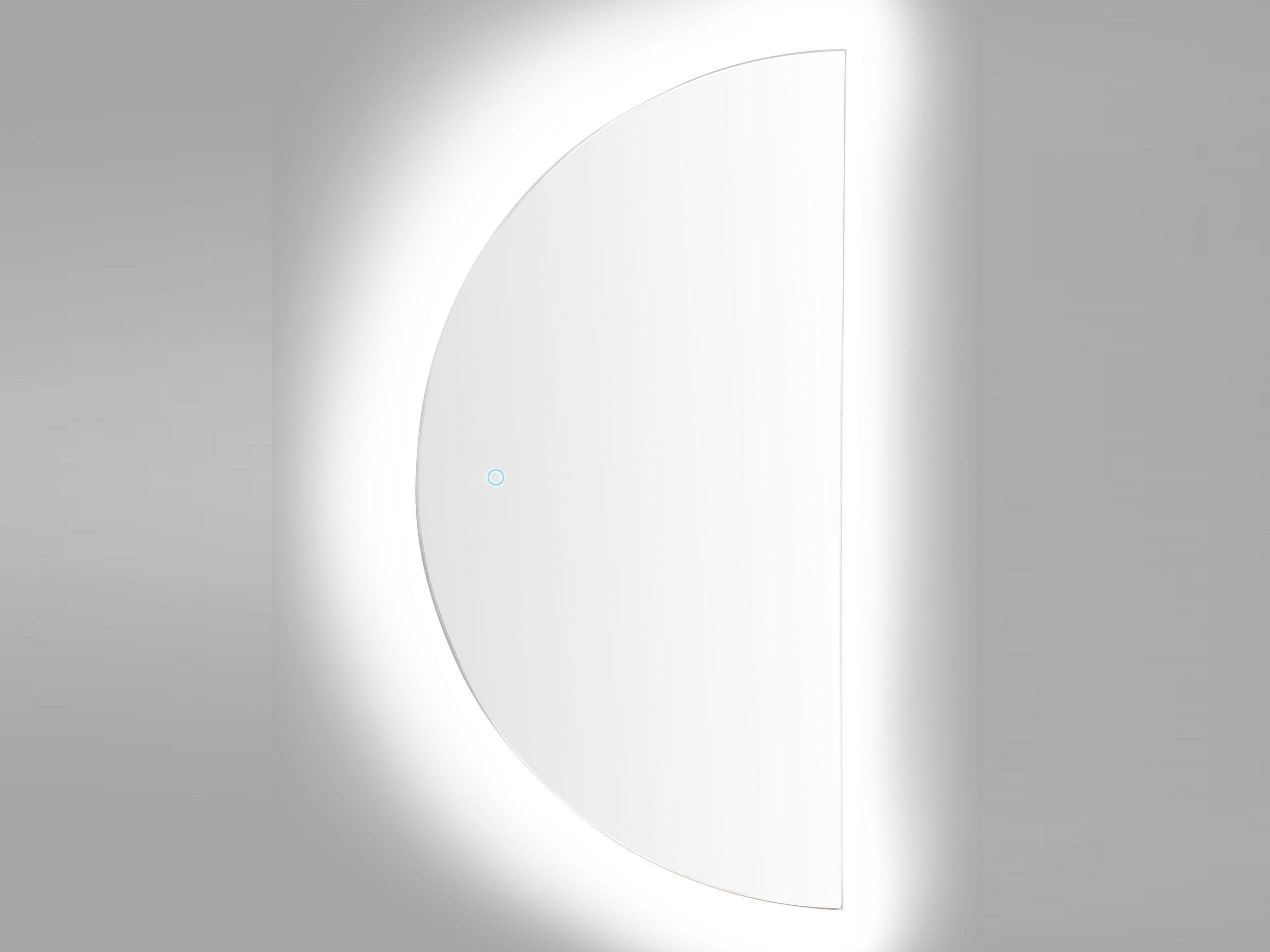 Beliani LED-Badezimmer-Spiegel aus Glas Minimalistisch LOUE  