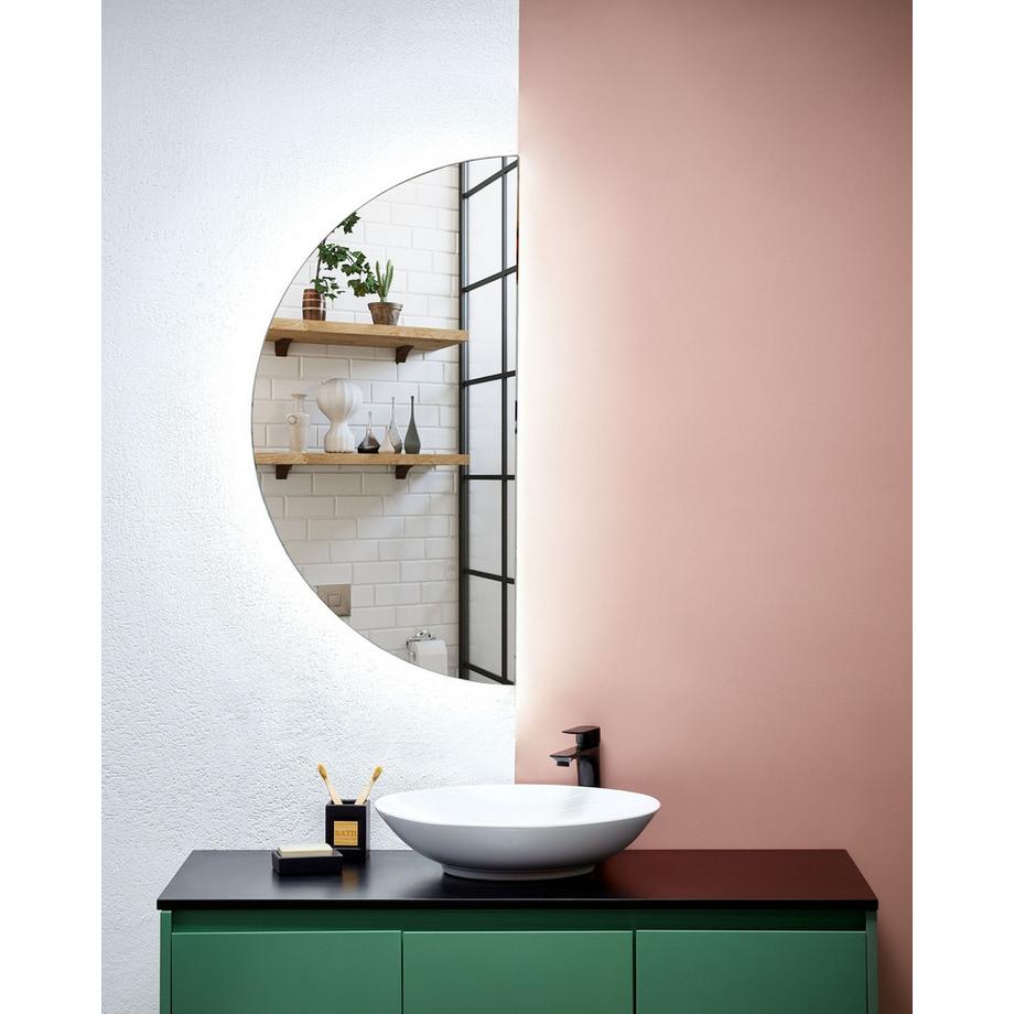 Beliani Miroir de salle de bain LED en Verre Minimaliste LOUE  