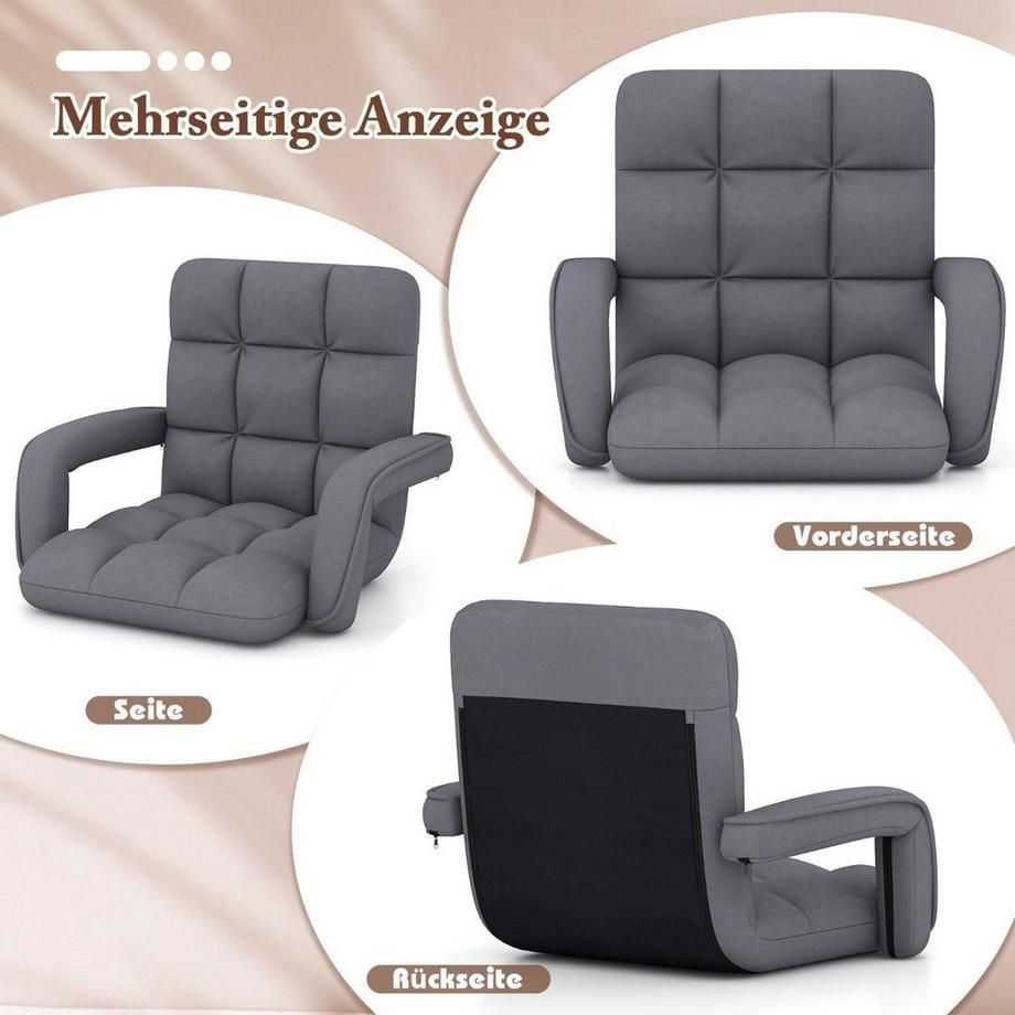 Northix Chaise de sol avec dossier réglable et assise rembourrée Bondensofa chaise de relaxation  