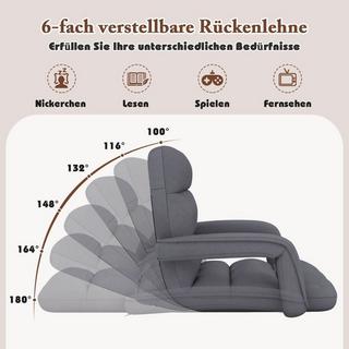 Northix Bodenstuhl mit Verstellbarer Rückenlehne & Gepolstertem Sitz Bondensofa Relaxsessel  