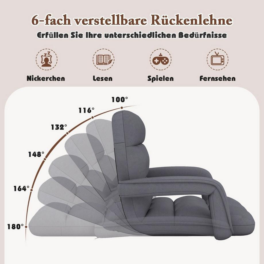 Northix Chaise de sol avec dossier réglable et assise rembourrée Bondensofa chaise de relaxation  