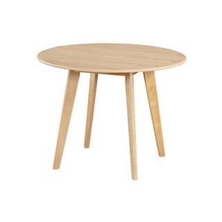 Vente-unique Table ronde ODILE 4 cous Hévéa massif MDF Naturel  