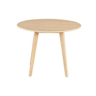 Vente-unique Table ronde ODILE 4 cous Hévéa massif MDF Naturel  