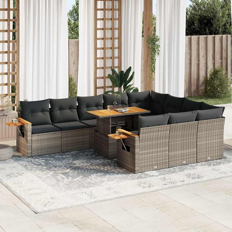 VidaXL set di divani da giardino Polirattan  