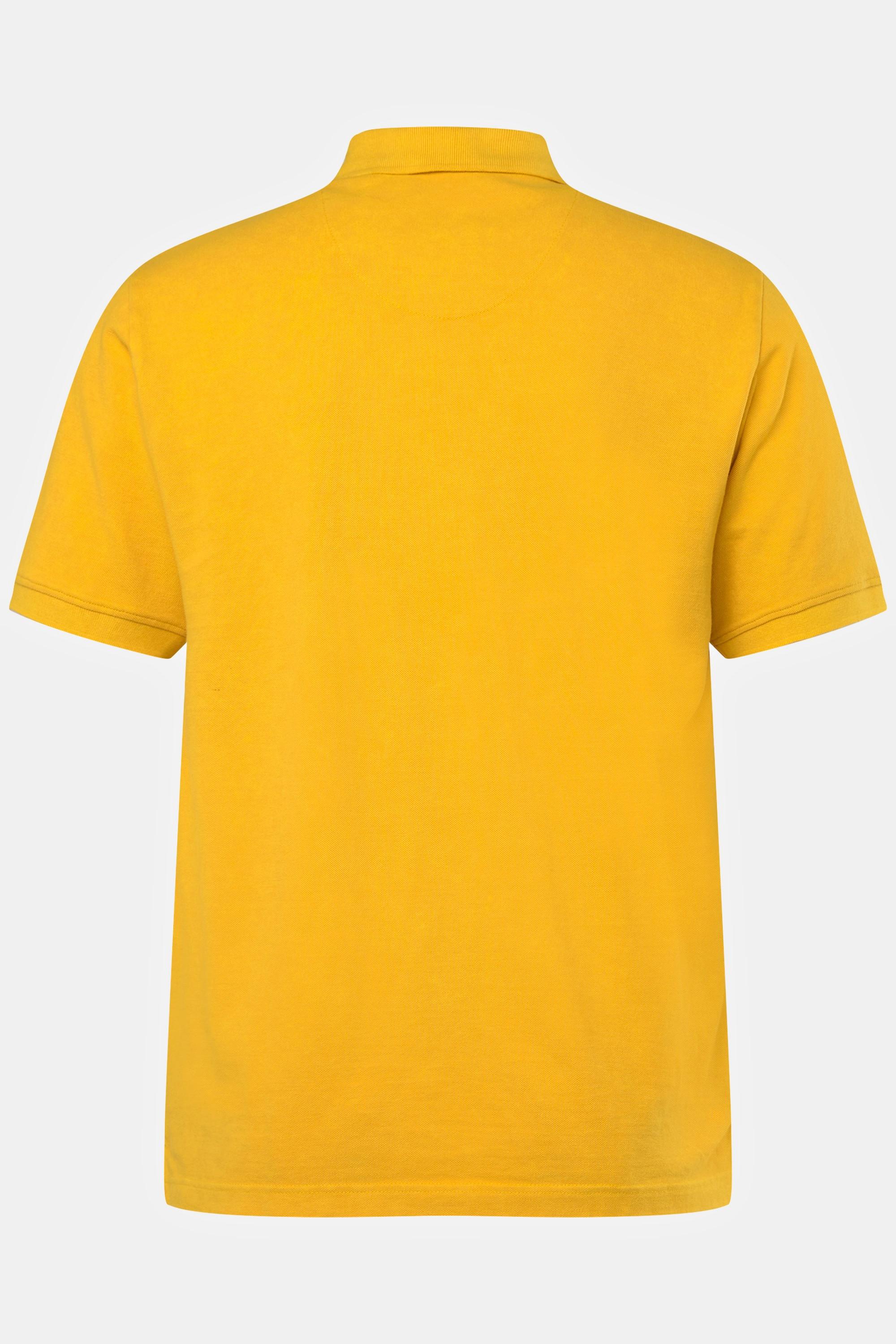 JP1880  Maglia polo di piqué con mezze maniche e applicazioni giallo oro scuro 