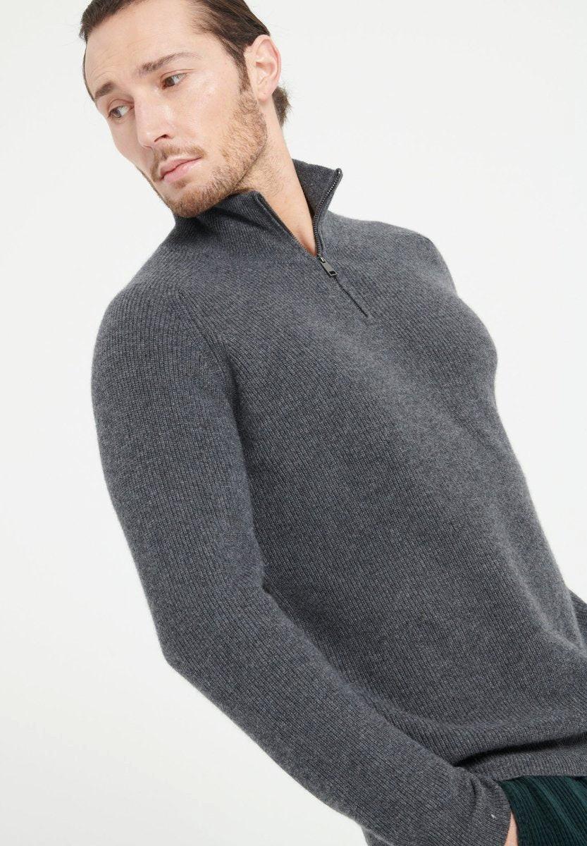 Studio Cashmere8  ZACH 2 Sweatshirt mit Reißverschluss und Kragen - 100% Kaschmir 