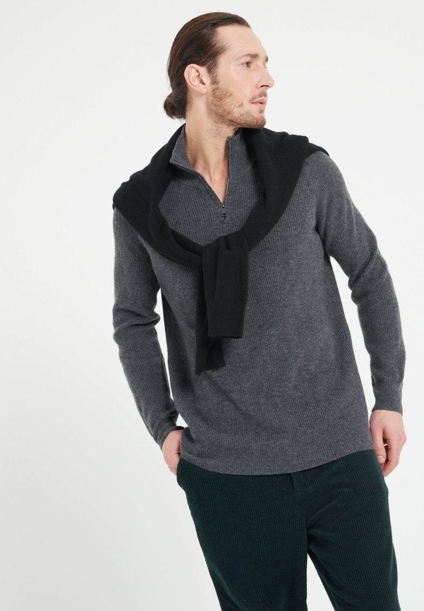 Studio Cashmere8  ZACH 2 Sweatshirt mit Reißverschluss und Kragen - 100% Kaschmir 