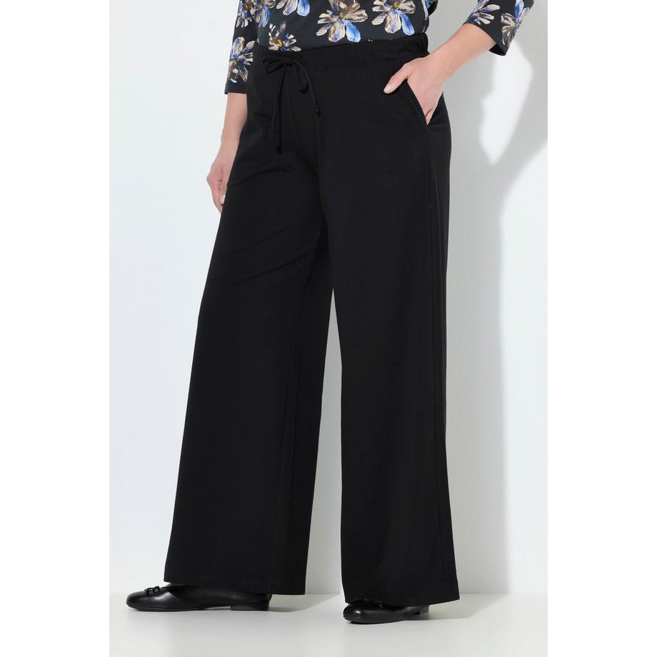 Ulla Popken Jersey Marlenehose Weites Bein Elastikbund  