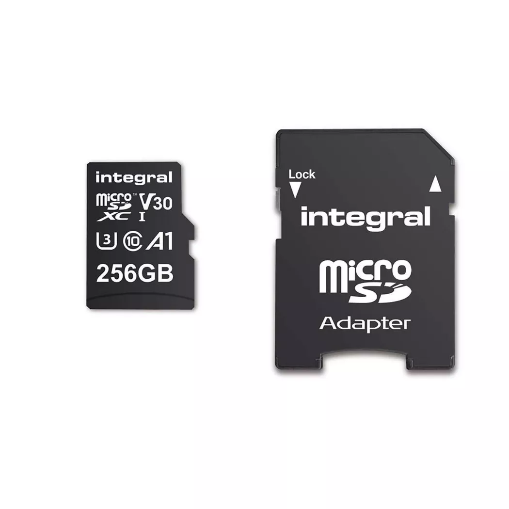 Integral 256GB MICRO SD CARD SDXC UHS-1 U3 CL10 V30 A1 UP TO R-100 MBS