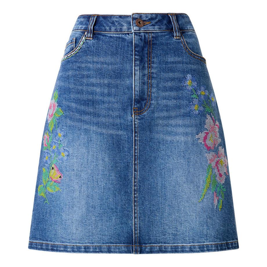 Joe Browns Bestickter Stretch Denim Minirock  