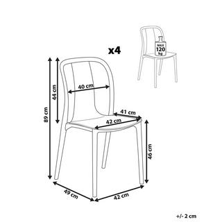 Beliani Lot de 4 chaises en Matière synthétique Moderne SPEZIA  