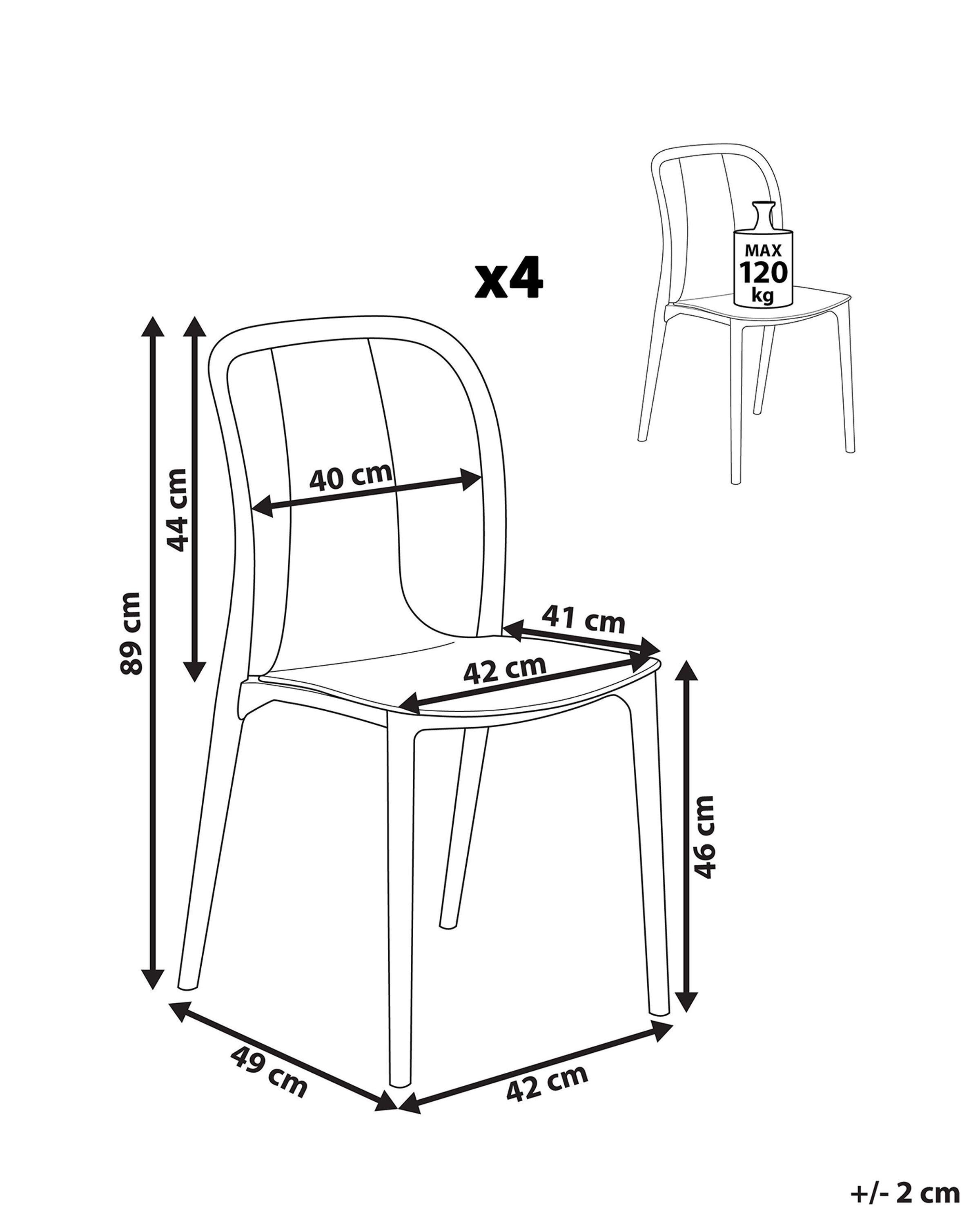 Beliani Lot de 4 chaises de jardin en Matière synthétique Moderne SPEZIA  