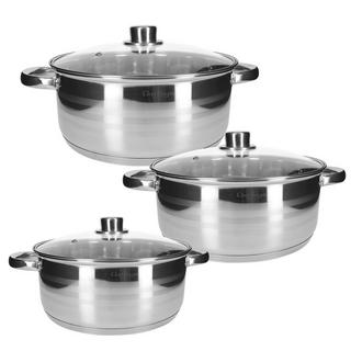 Cheffinger Ensemble de 3 Marmites 26/28/30 cm Inox  