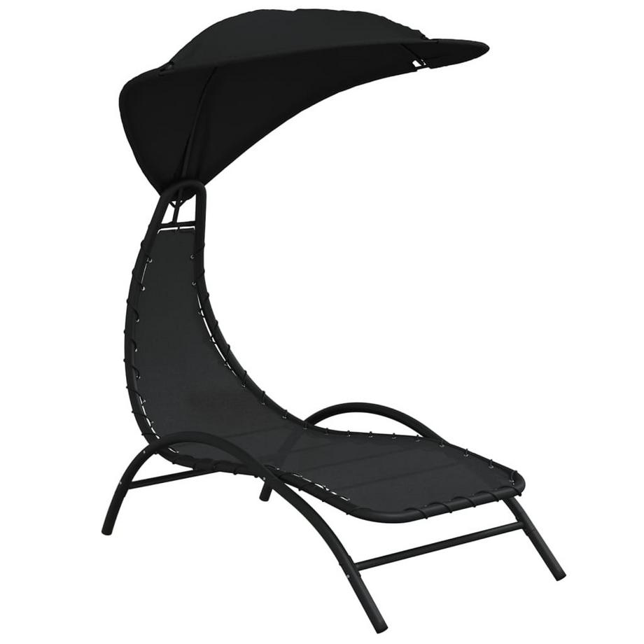 VidaXL Chaise longue avec auvent acier  
