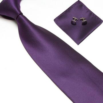 Kostümzubehör | Krawatte + Einstecktuch + Manschettenknöpfe - Lila