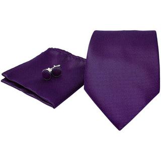 B2X  Accessoires de costumes | Cravate + Mouchoir + Boutons de Manchette - Violet 