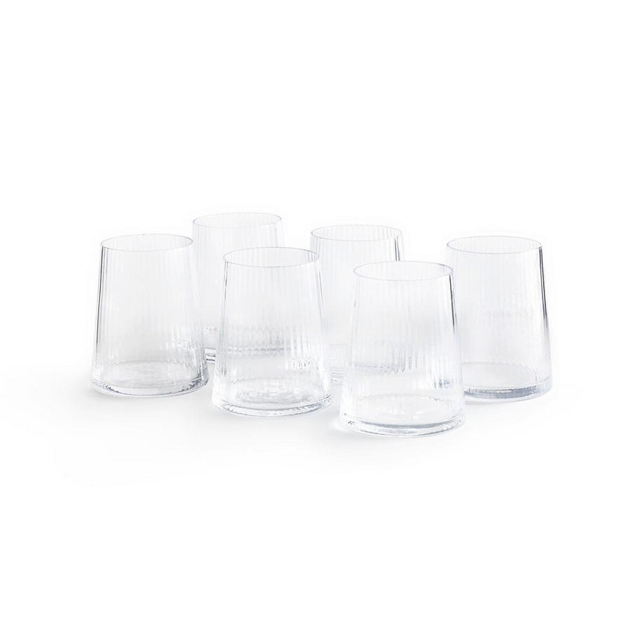 AM.PM Lot de 6 verres à eau striés  