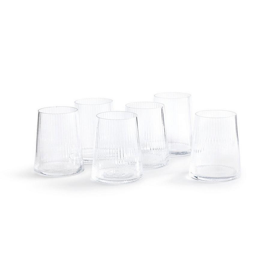AM.PM Lot de 6 verres à eau striés  
