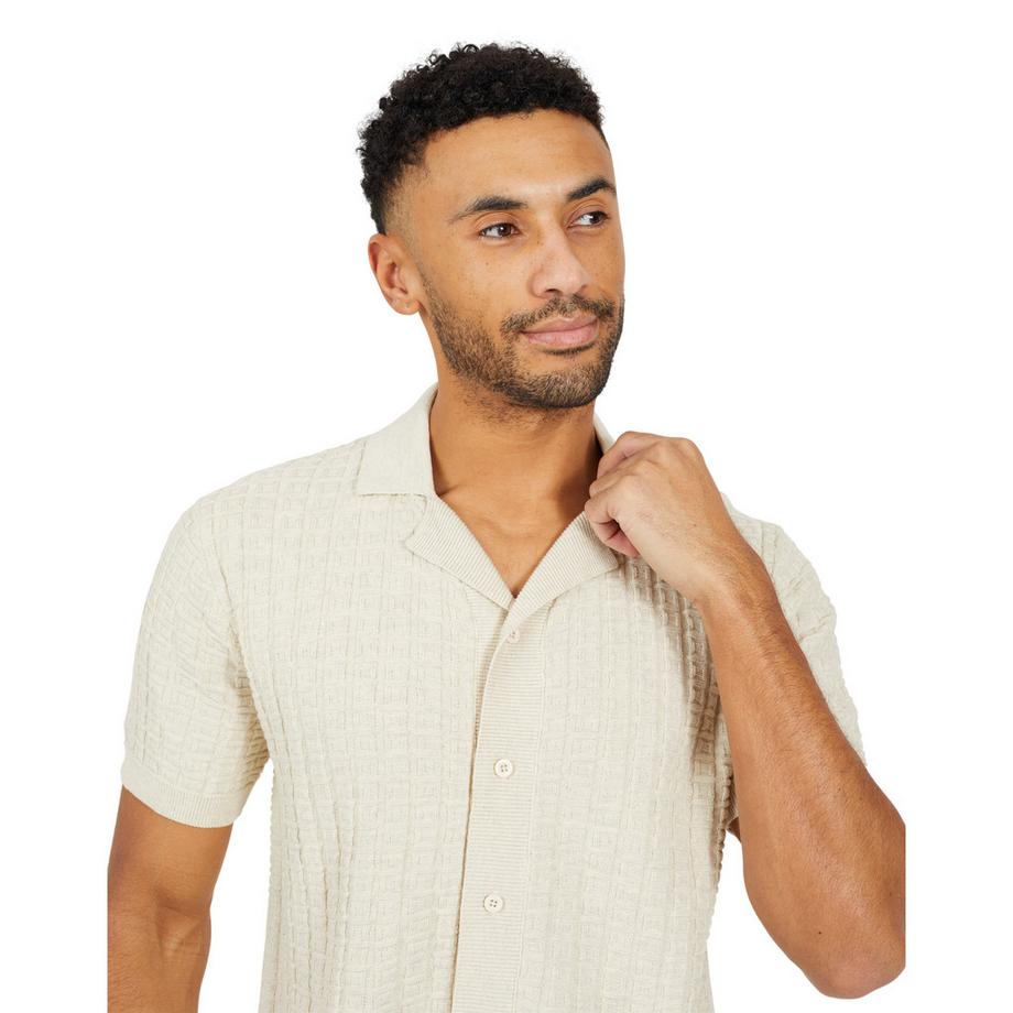 Brave Soul Camicia a Maniche Corte Collo Revere  