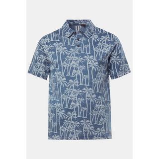 JP1880 Halbarm Alloverprint Vintage Look Poloshirt  