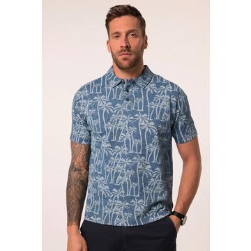 Poloshirt, Halbarm, Alloverprint, Vintage Look