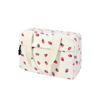 Only-bags.store Große Kosmetiktasche Kord Strawberry Print  